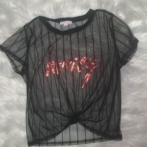 Women’s Black mesh Cropped Top
